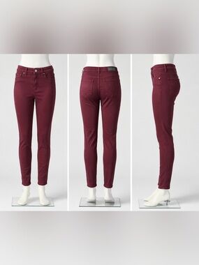 Aeropostale Women's High-Rise Skinny Jeans in Bordeaux